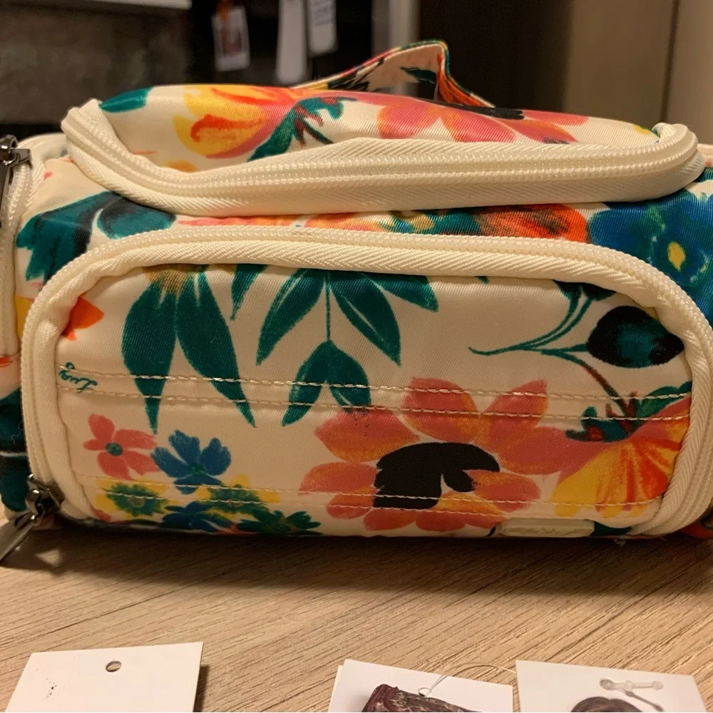 Lug Mini Trolley Floral Cream Cosmetic Toiletries Travel Bag